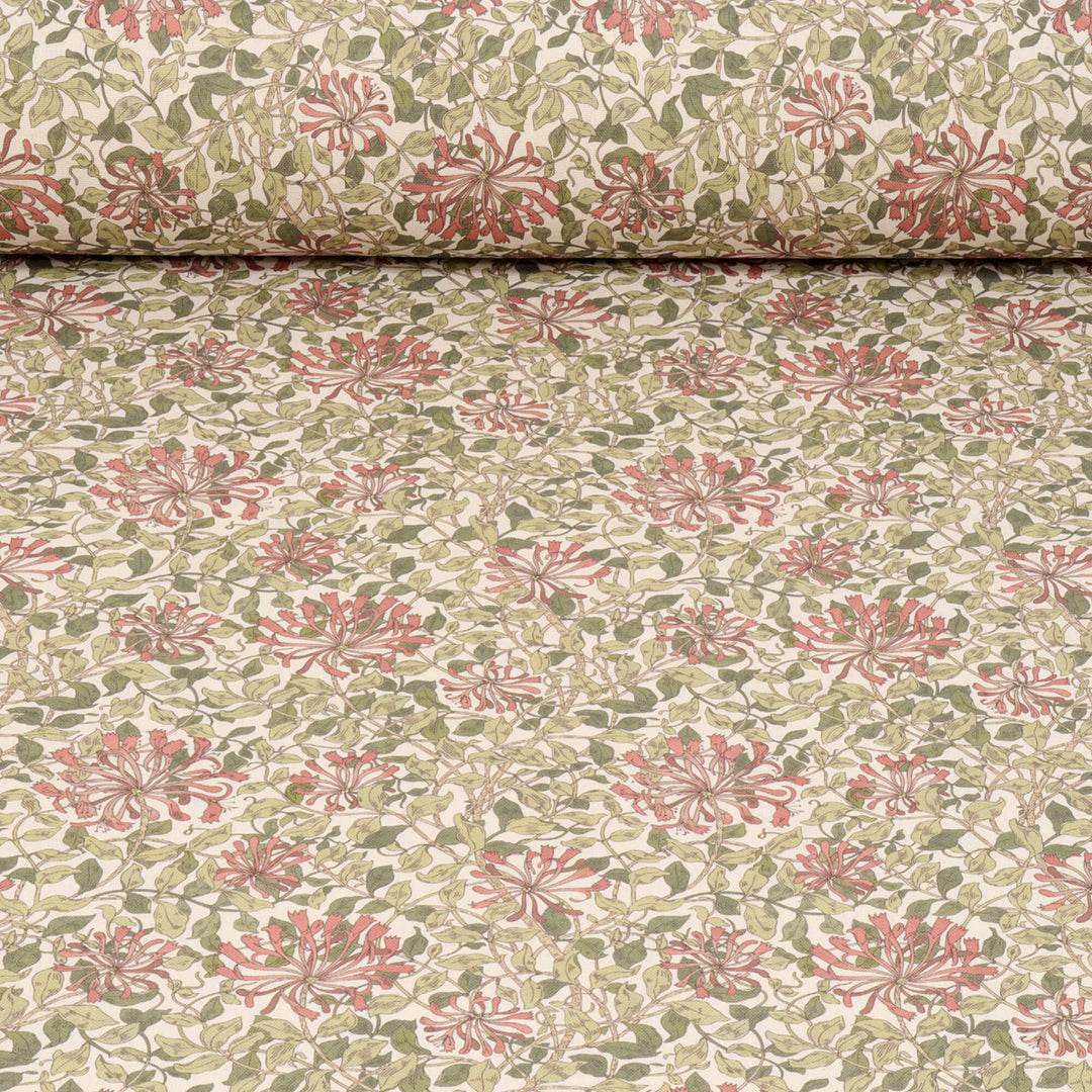 Midsummer Blossom Coral Double Width Fabric