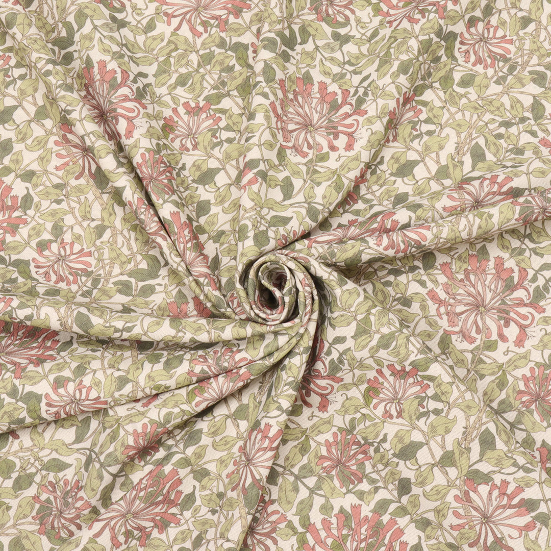Midsummer Blossom Coral Double Width Fabric