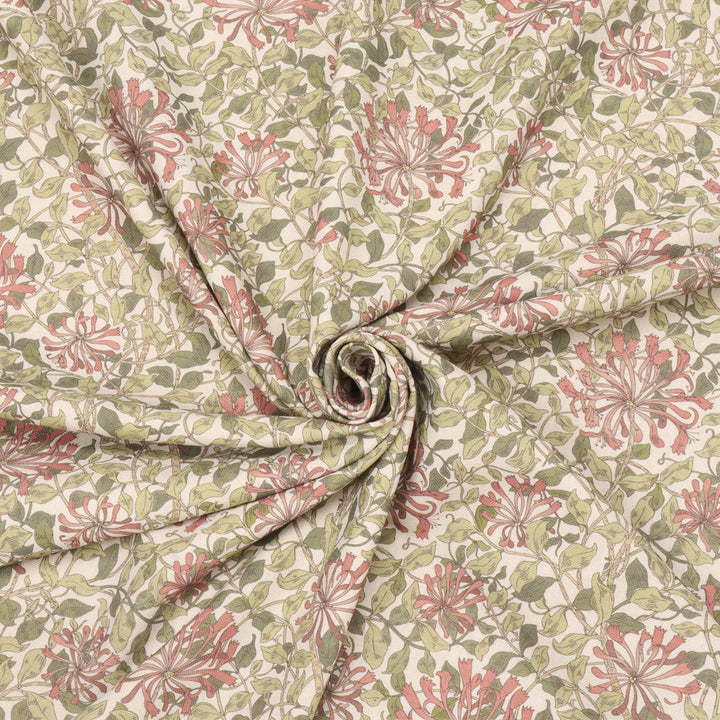Midsummer Blossom Coral Double Width Fabric
