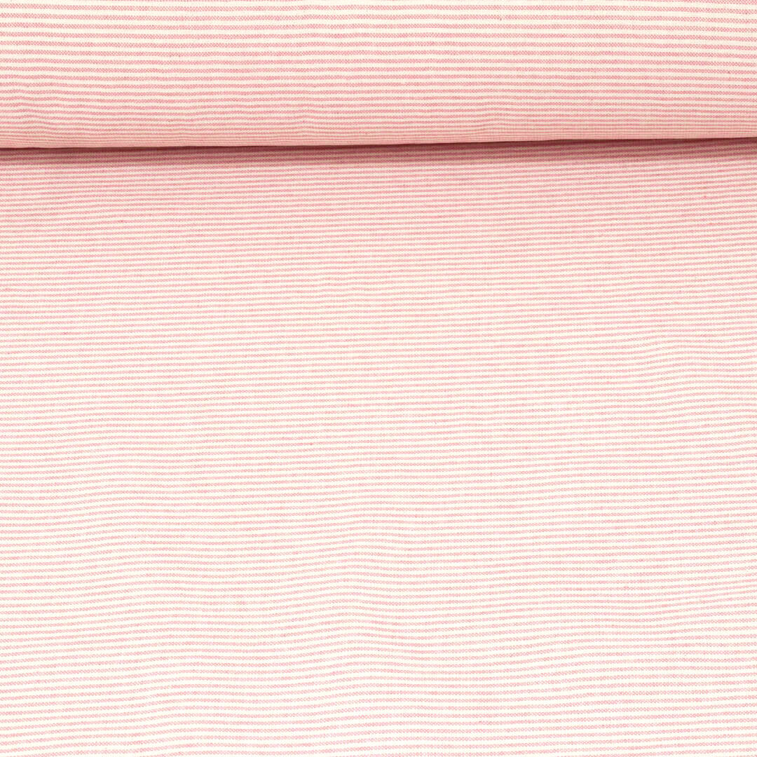Oxford Pinstripe Raspberry Double Width Fabric