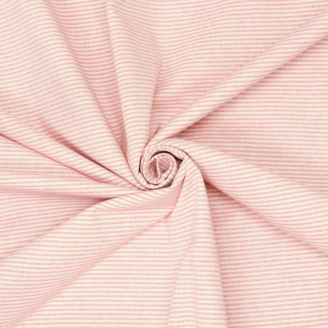 Oxford Pinstripe Raspberry Double Width Fabric