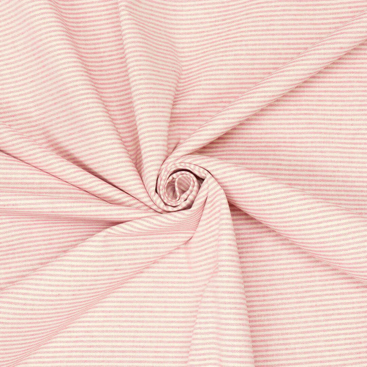 Oxford Pinstripe Raspberry Double Width Fabric