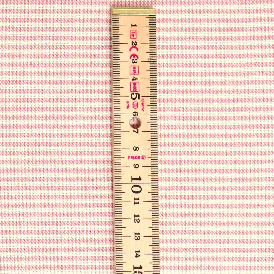Oxford Pinstripe Raspberry Double Width Fabric
