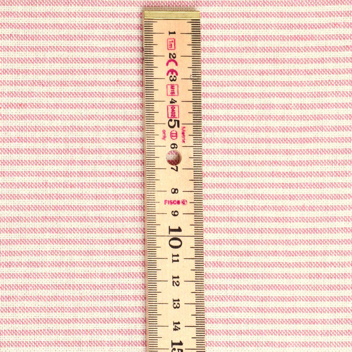 Oxford Pinstripe Raspberry Double Width Fabric