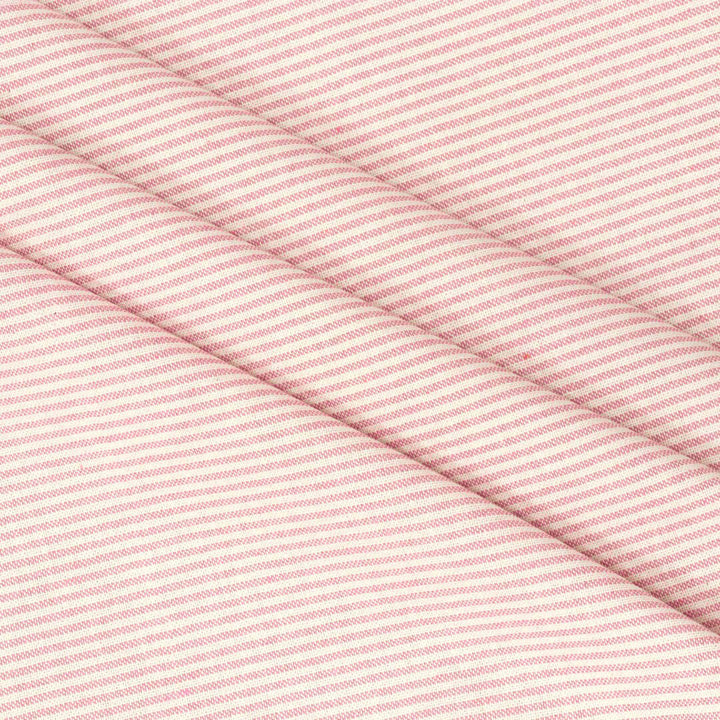 Oxford Pinstripe Raspberry Double Width Fabric