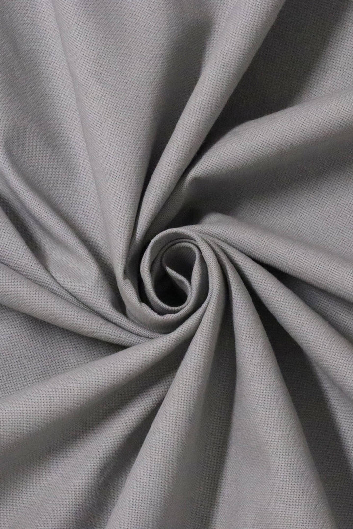 Plain Earl Grey Double Width Cotton Fabric