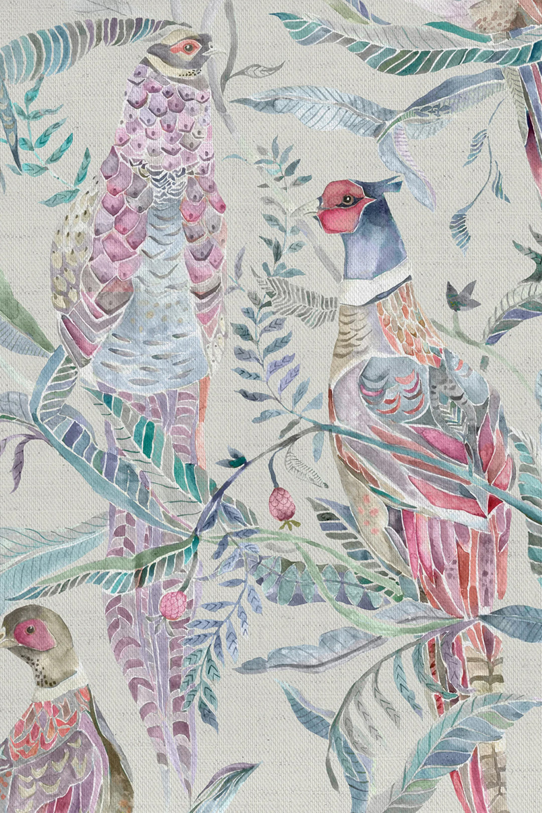 Voyage Torrington Loganberry Parchment Fabric