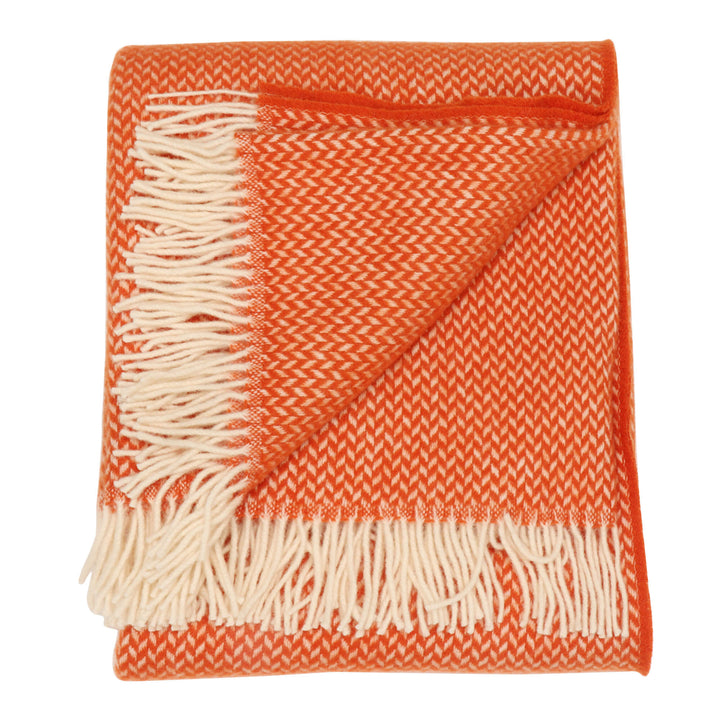 Tweedmill Geometric Wool Throw Burnt Orange