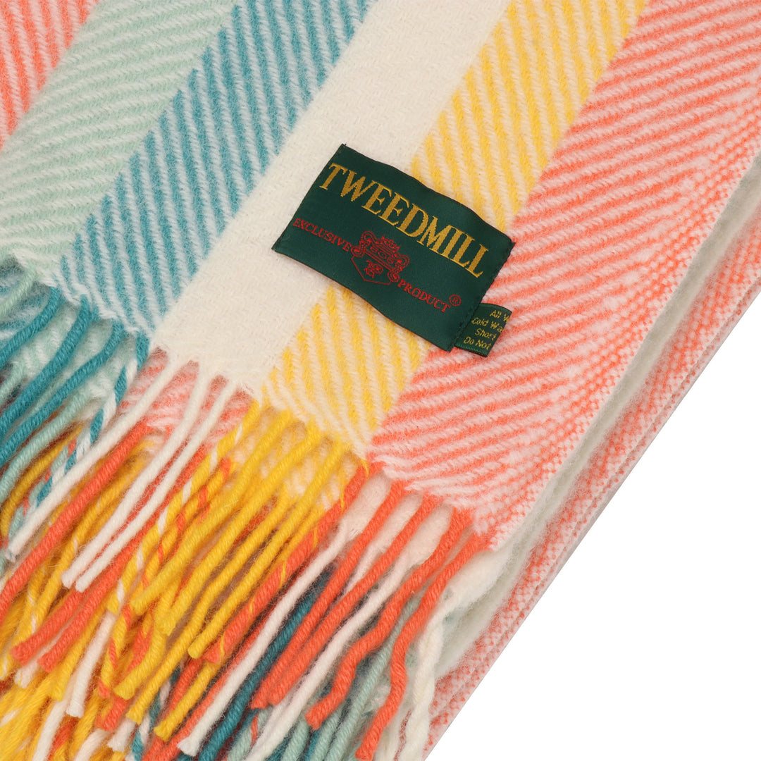 Tweedmill Herringbone Wool Throw Autumn Stripe