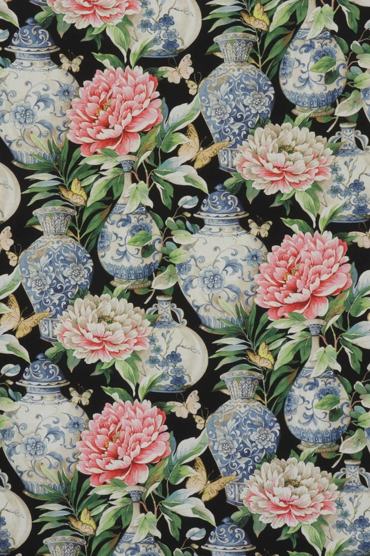 Clearance Dorchester Floral Black Fabric