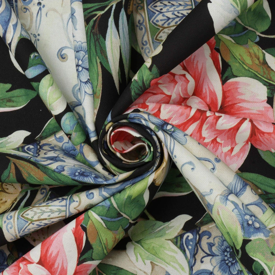 Clearance Dorchester Floral Black Fabric