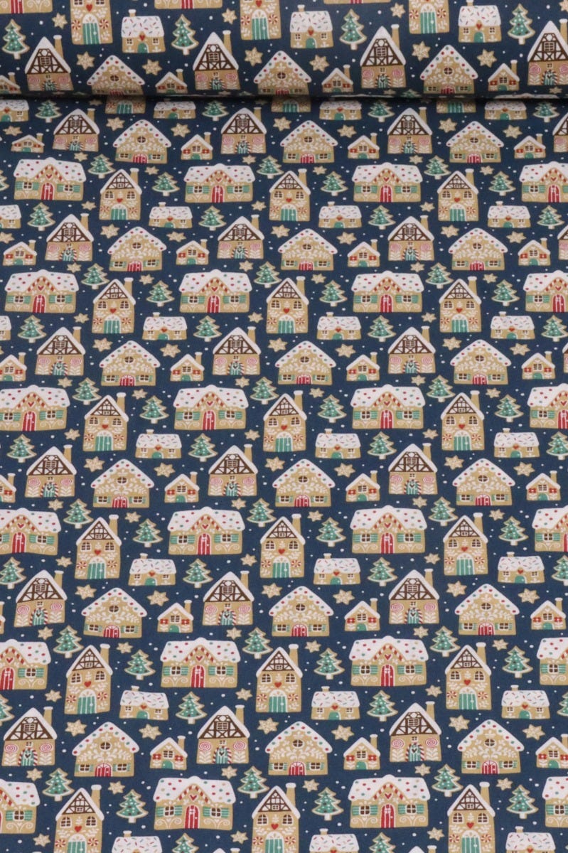Gingerbread House Christmas 100% Cotton Fabric – Foy Co Interiors
