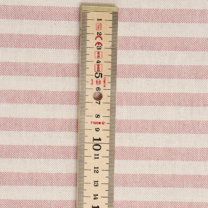 Oxford Stripe Dusky Pink Double Width Fabric