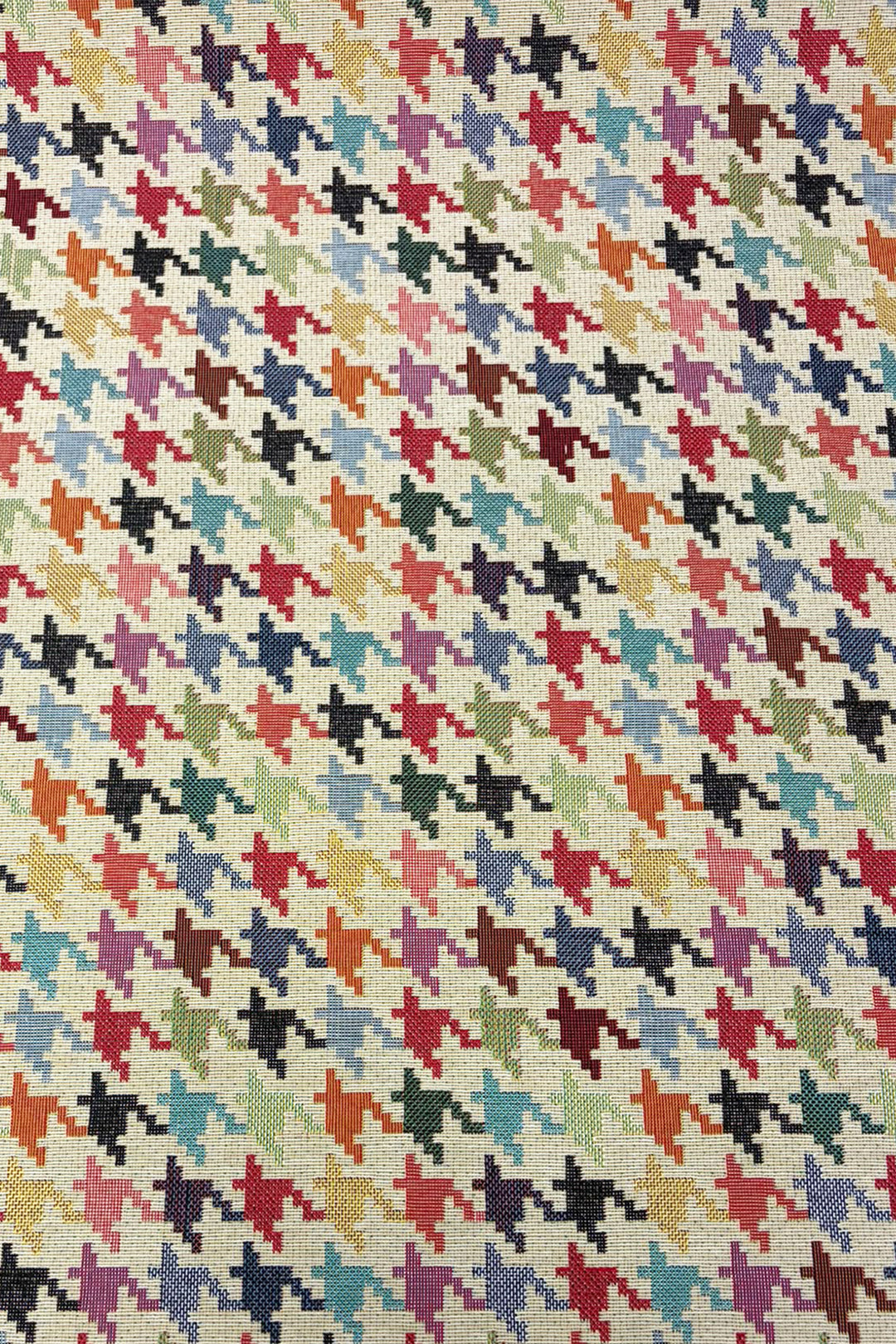 Clearance Houndstooth Multi Tapestry Fabric