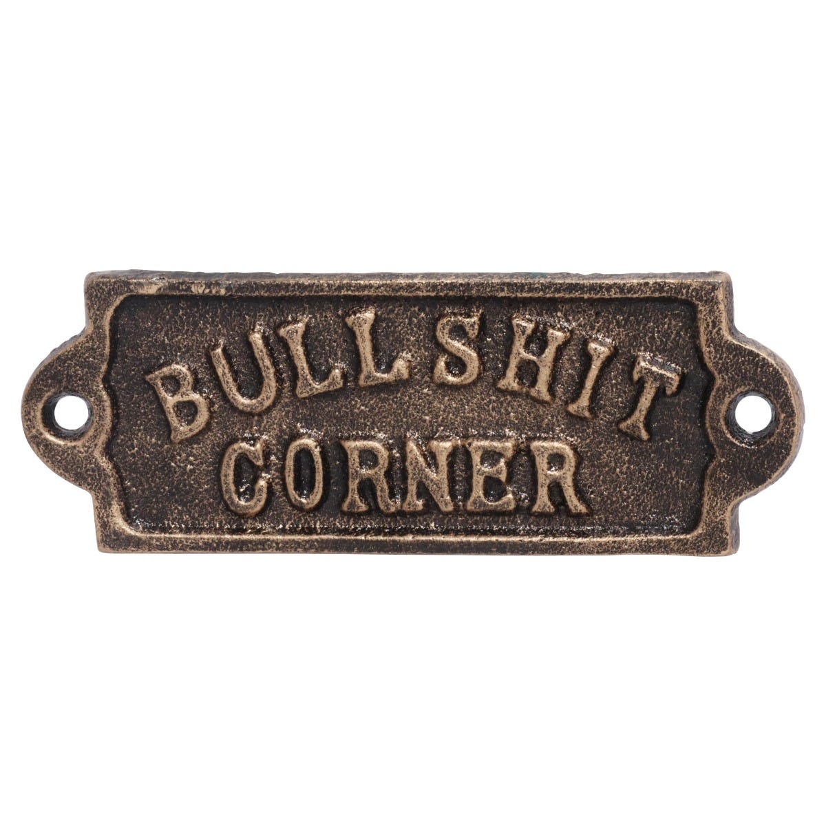 'Bull Shit Corner' Cast Iron Wall Sign – Foy & Co Interiors