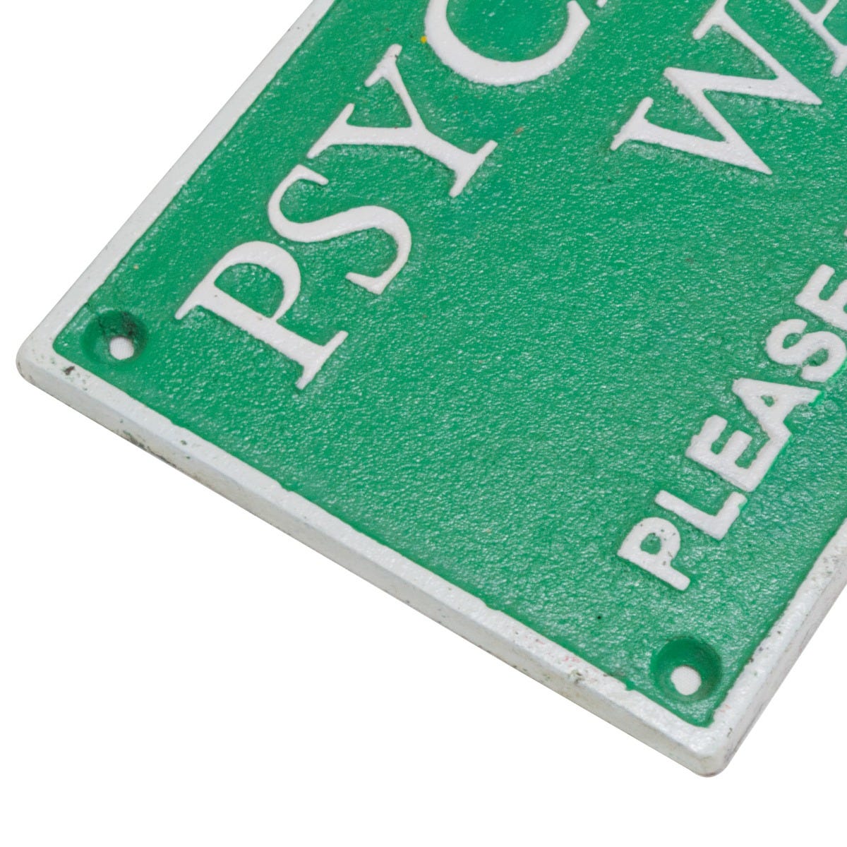 Cast On Set Sign Psychiatric Ward Cast Iron Wall Sign – Foy & Co Interiors