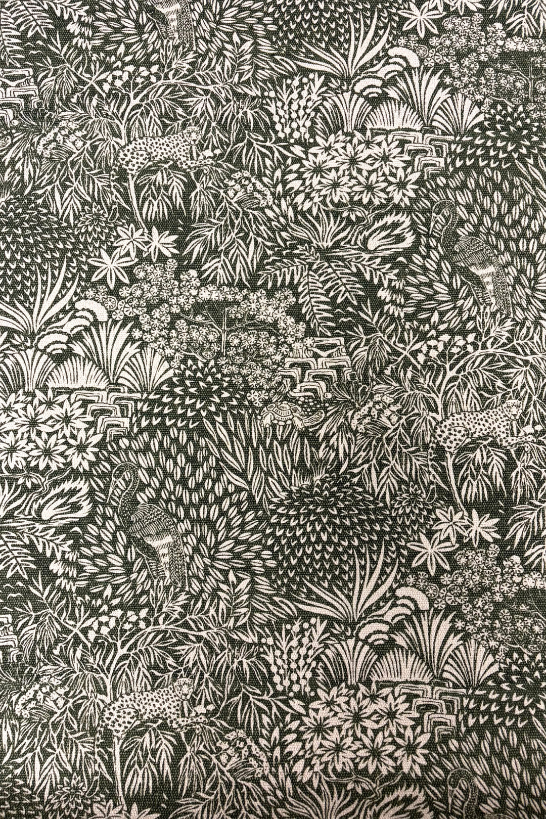 Rajasthani Garden Forest Green Fabric