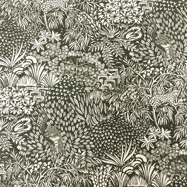Rajasthani Garden Forest Green Fabric