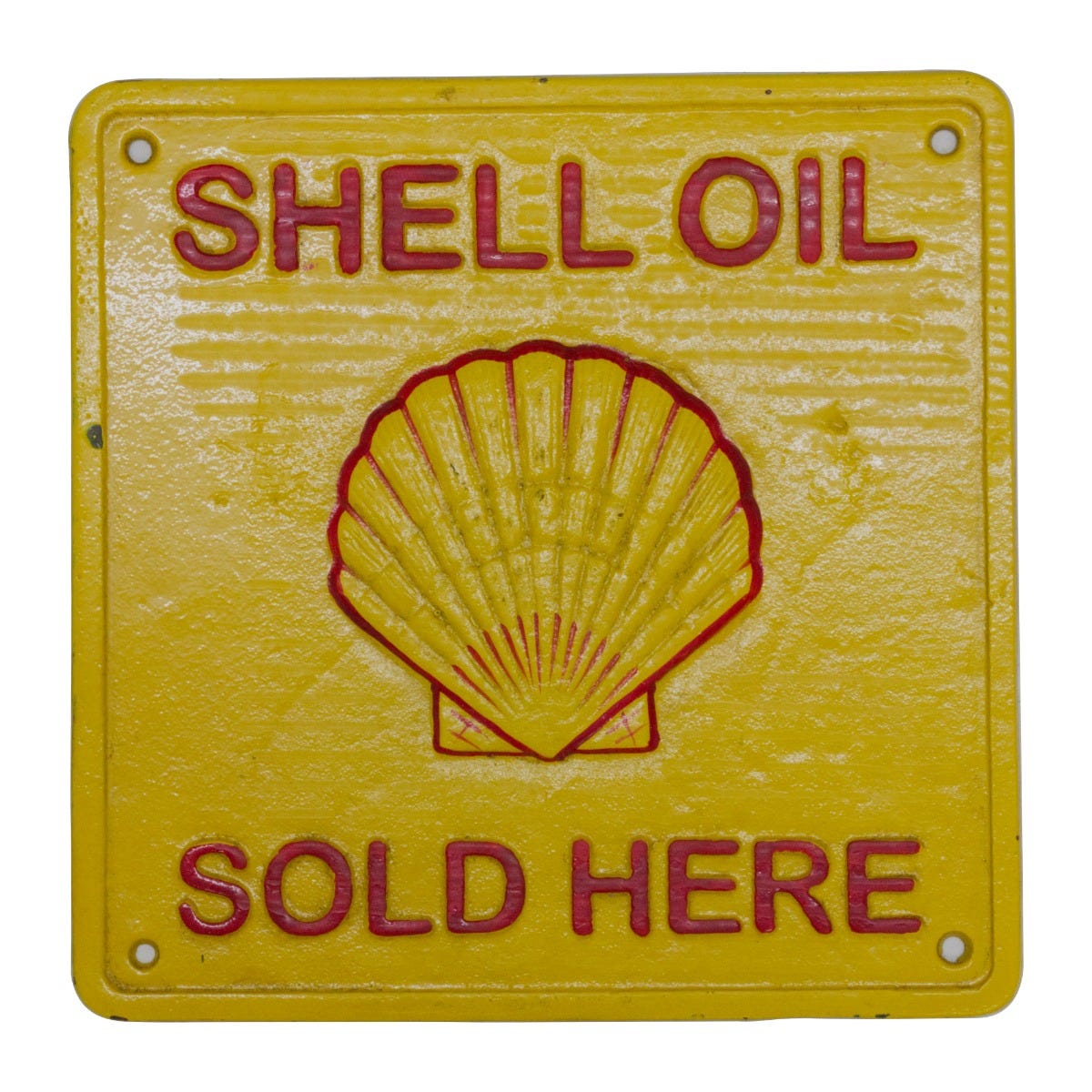 Shell Oil Vintage Cast Iron Square Wall Sign Large – Foy & Co Interiors